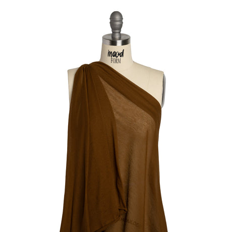 Featherweight Cotton Jersey - Warm Brown - Designer Deadstock