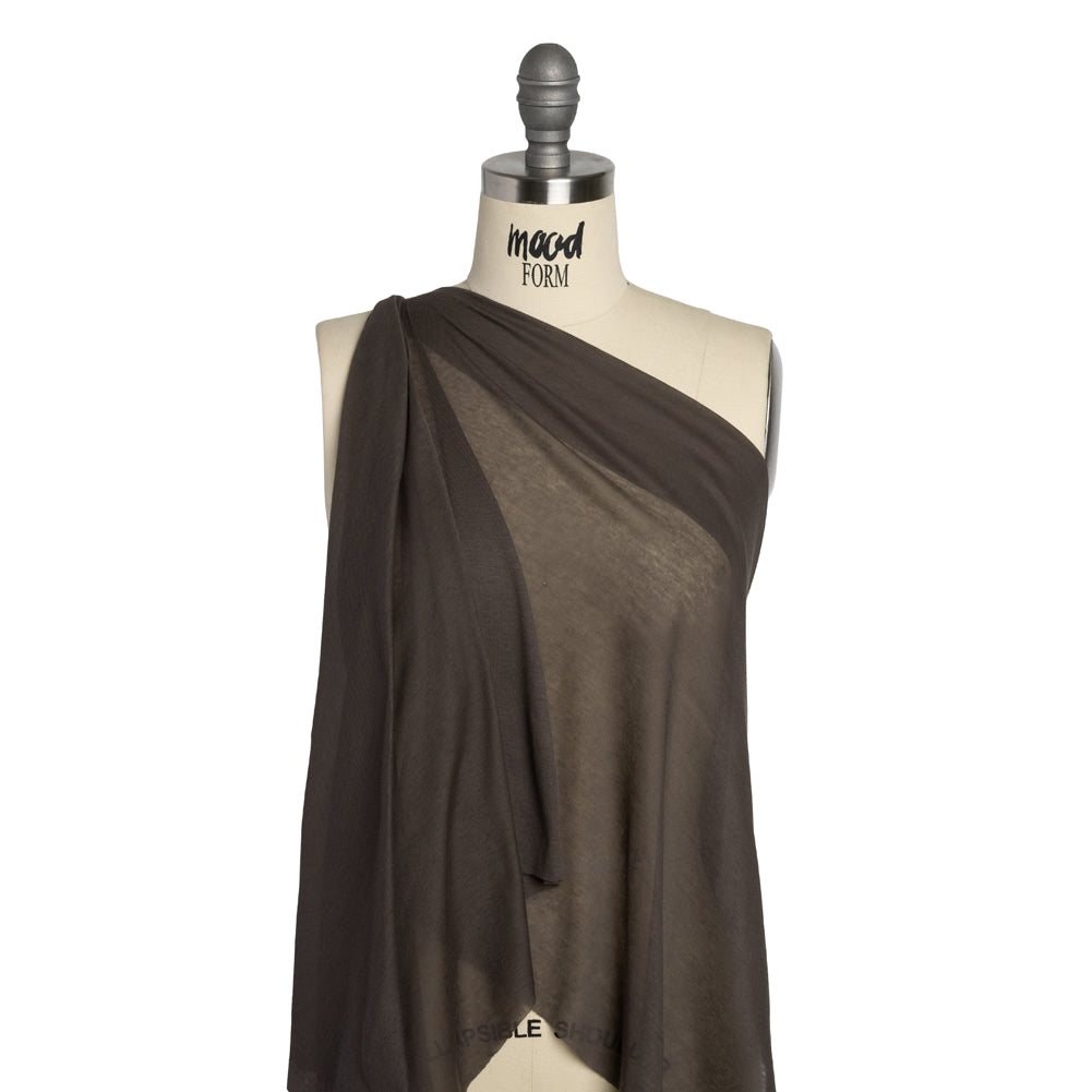 Lightweight Rayon Interlock Knit - Dark Gray - Designer Deadstock
