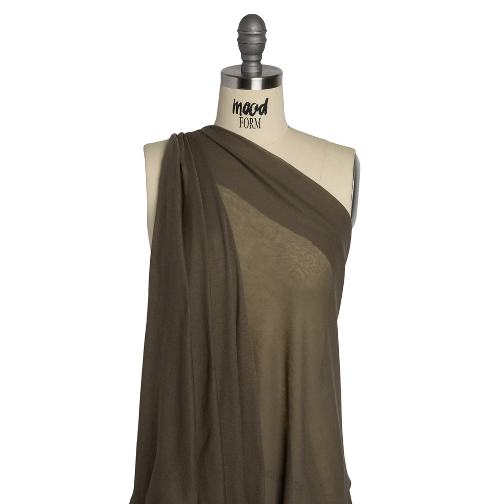 Lightweight Cotton Interlock Knit - Stone Gray - Designer Deadstock