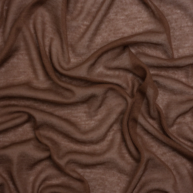 Lightweight Polyester Interlock Knit - Light Brown - Designer Deadstock
