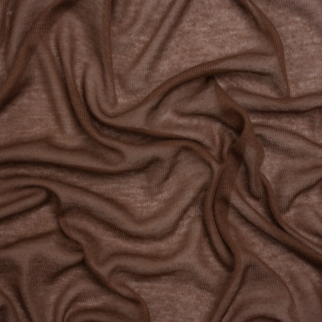 Lightweight Polyester Interlock Knit - Light Brown - Designer Deadstock