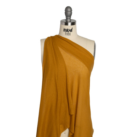 Lightweight Cotton Interlock Knit - Mustard Gold - Designer Deadstock