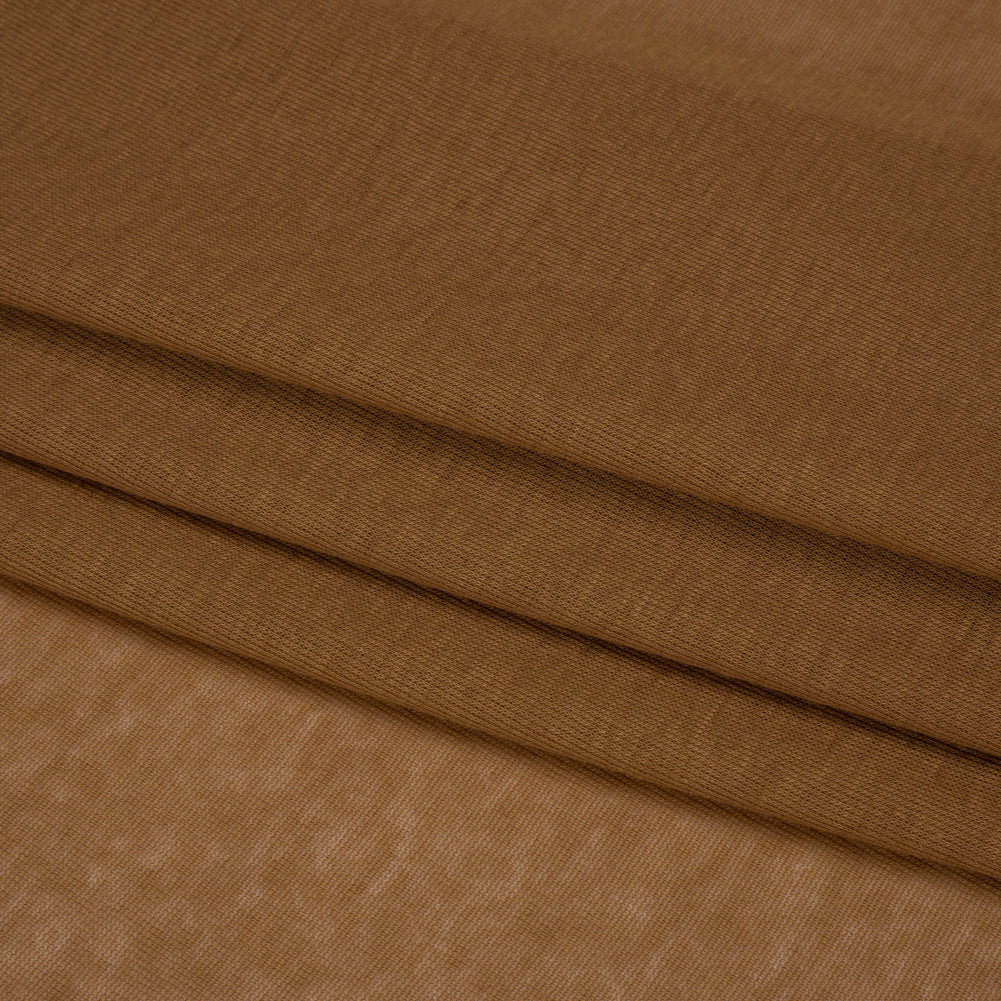 Lightweight Cotton Interlock Knit - Tan - Designer Deadstock