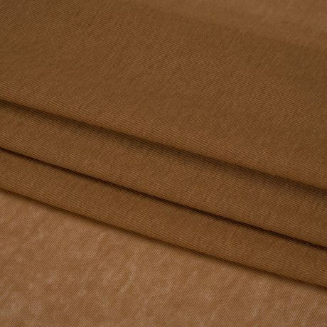 Tan cotton interlock knit fabric for soft apparel sewing