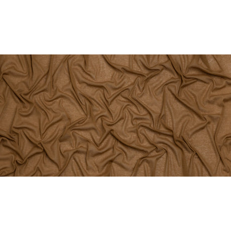 Tan cotton interlock knit fabric for soft apparel sewing