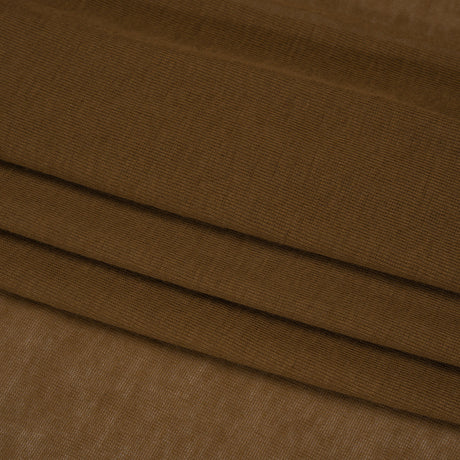 Lightweight Cotton Interlock Knit - Amber Brown - Designer Deadstock