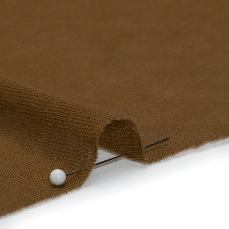 Lightweight Cotton Interlock Knit - Amber Brown - Designer Deadstock