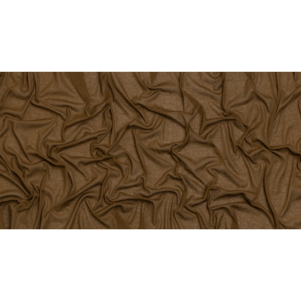 Lightweight Cotton Interlock Knit - Amber Brown - Designer Deadstock