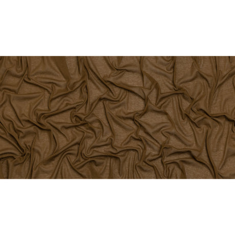 Lightweight Cotton Interlock Knit - Amber Brown - Designer Deadstock