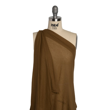 Lightweight Cotton Interlock Knit - Amber Brown - Designer Deadstock