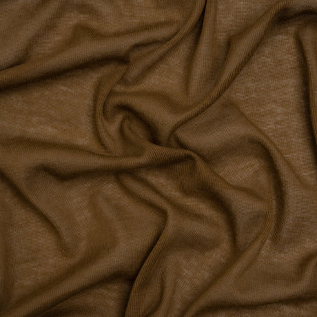 Lightweight Cotton Interlock Knit - Amber Brown - Designer Deadstock