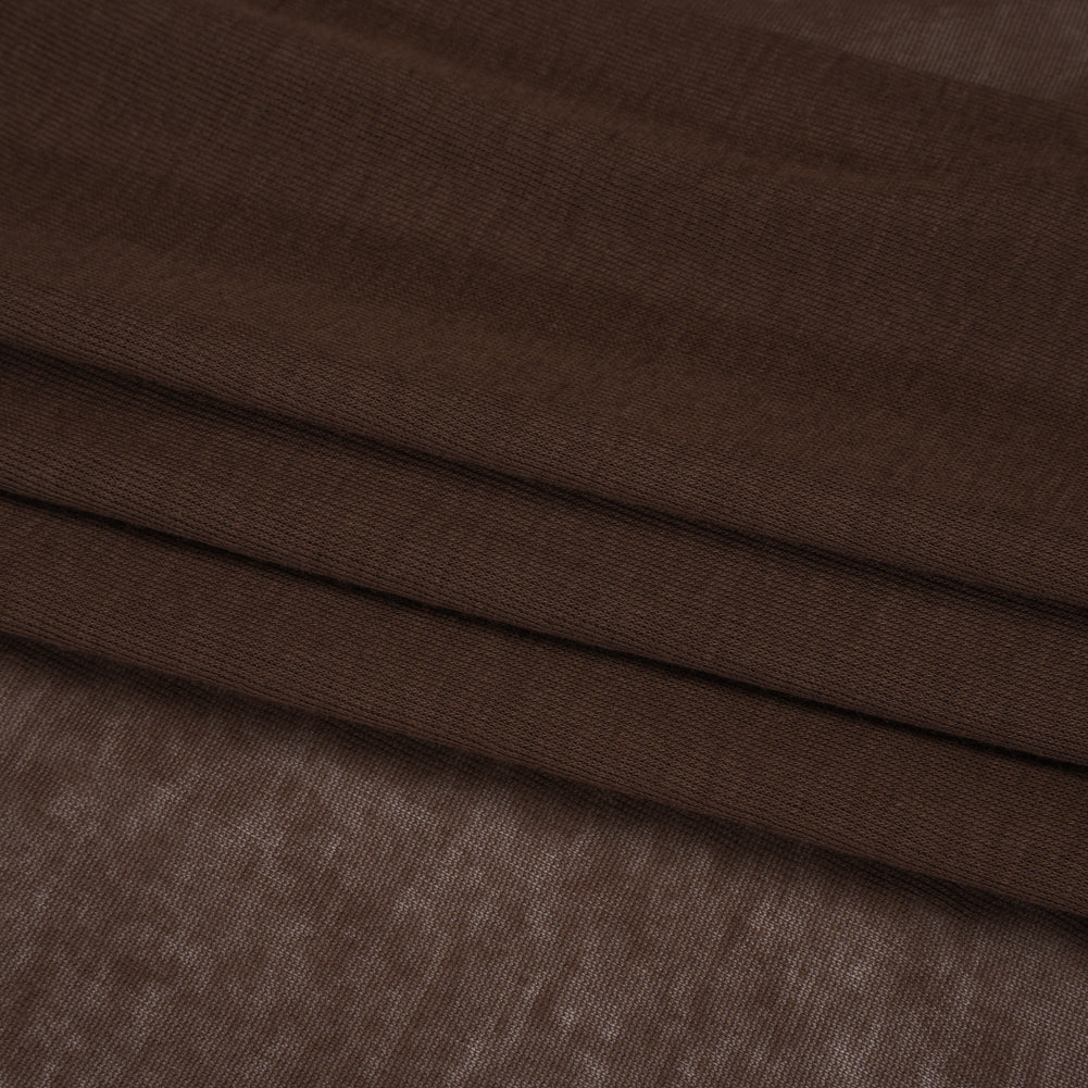 Featherweight Cotton Interlock Knit - Dark Brown - Designer Deadstock