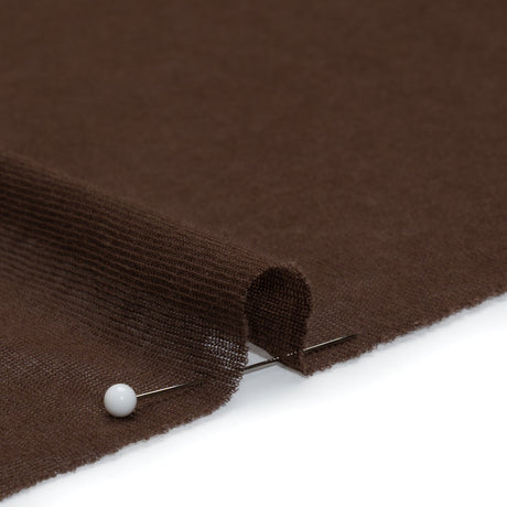 Featherweight Cotton Interlock Knit - Dark Brown - Designer Deadstock