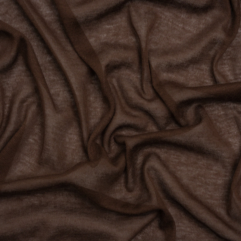 Featherweight Cotton Interlock Knit - Dark Brown - Designer Deadstock
