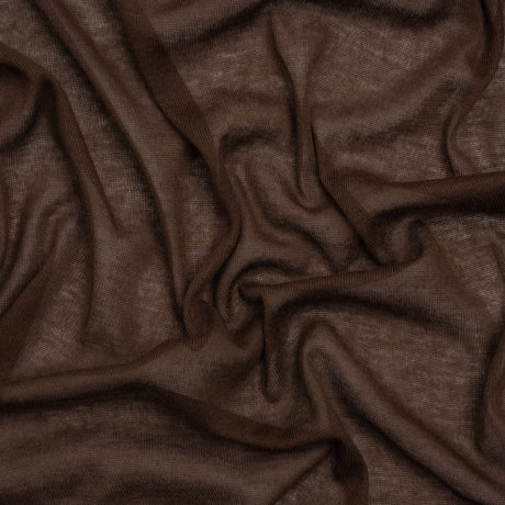 Featherweight Cotton Interlock Knit - Dark Brown - Designer Deadstock