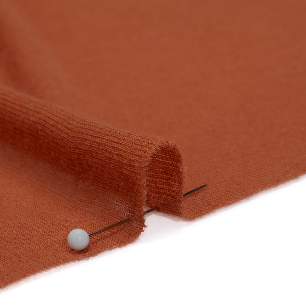 Lightweight Rayon Interlock Knit - Burnt Orange - Designer Deadstock