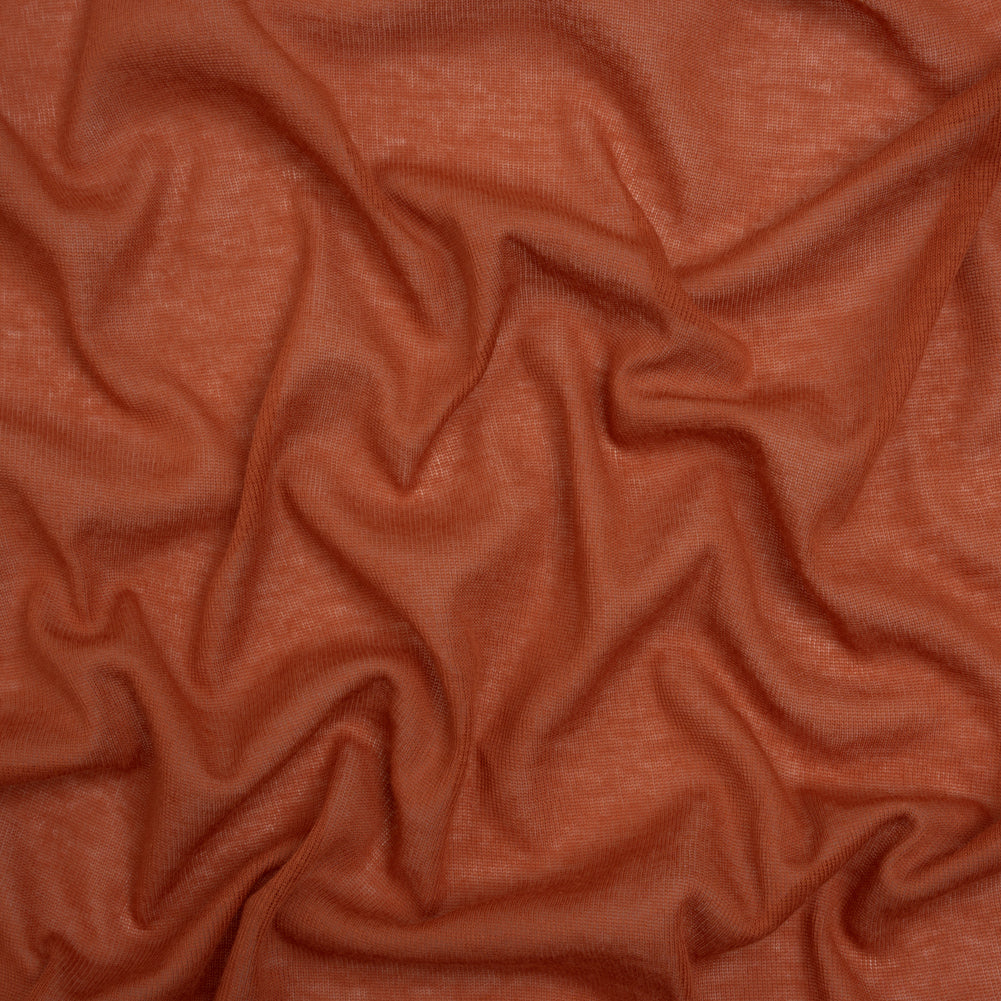 Lightweight Rayon Interlock Knit - Burnt Orange - Designer Deadstock