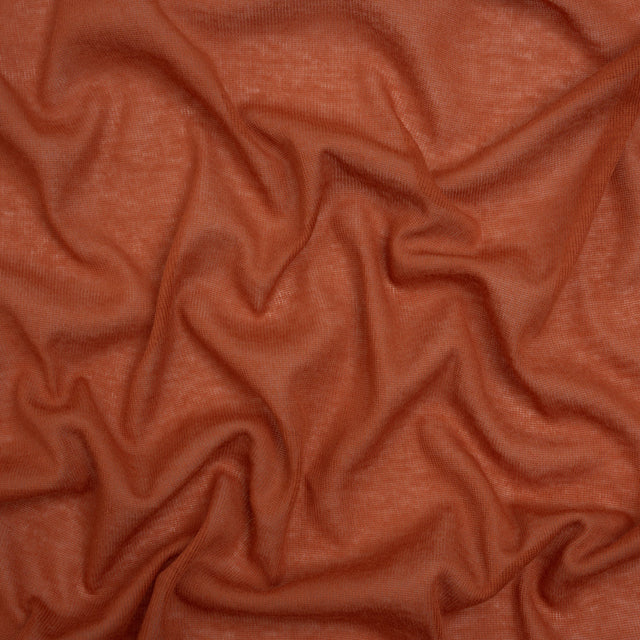 Lightweight Rayon Interlock Knit - Burnt Orange - Designer Deadstock
