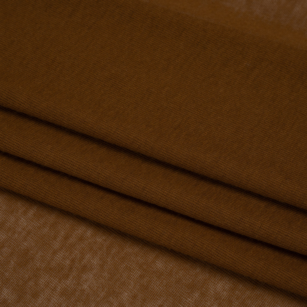 Lightweight Cotton Interlock Knit - Sandalwood Brown - Designer Deadstock