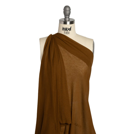 Lightweight Cotton Interlock Knit - Sandalwood Brown - Designer Deadstock