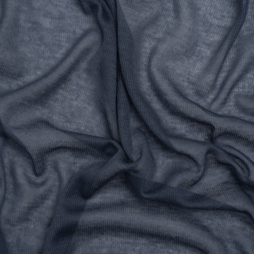 Lightweight Polyester Interlock Knit - Iris Blue - Designer Deadstock