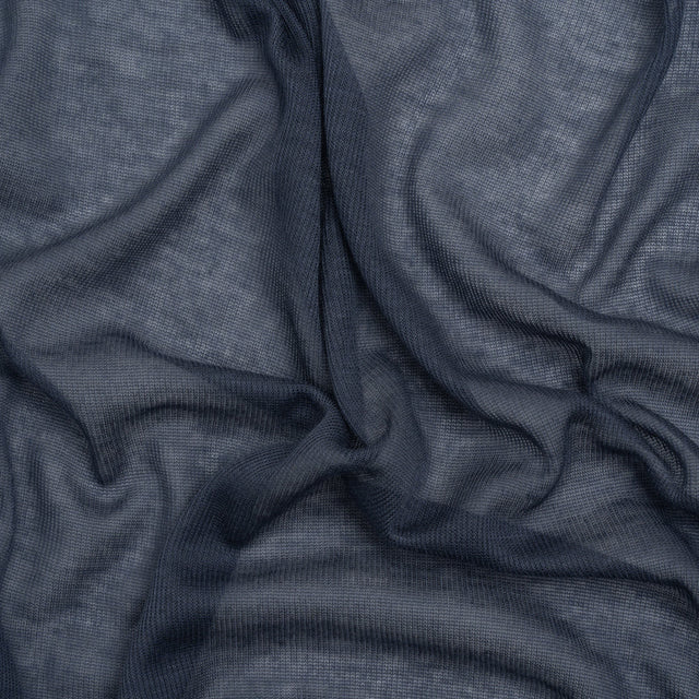 Lightweight Polyester Interlock Knit - Iris Blue - Designer Deadstock