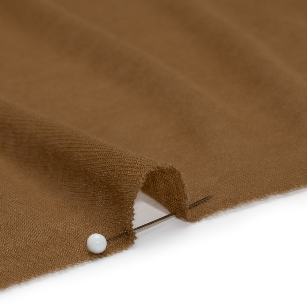 Lightweight Cotton Interlock Knit - Brown Sugar - Designer Deadstock