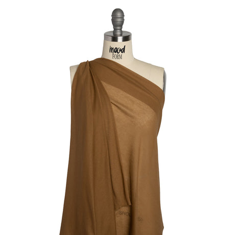 Lightweight Cotton Interlock Knit - Brown Sugar - Designer Deadstock