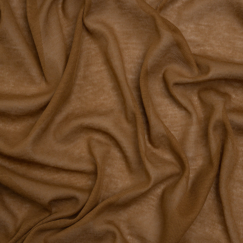 Lightweight Cotton Interlock Knit - Brown Sugar - Designer Deadstock