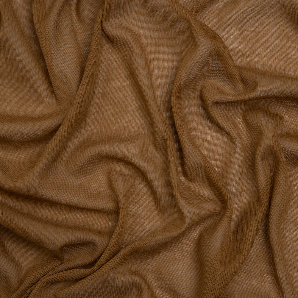 Lightweight Cotton Interlock Knit - Brown Sugar - Designer Deadstock