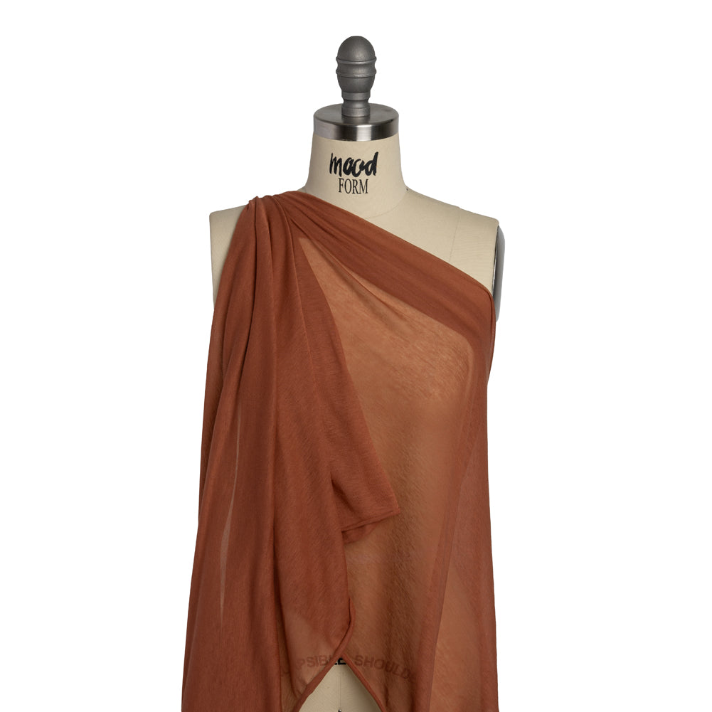 Featherweight Rayon Jersey - Dusty Orange - Designer Deadstock