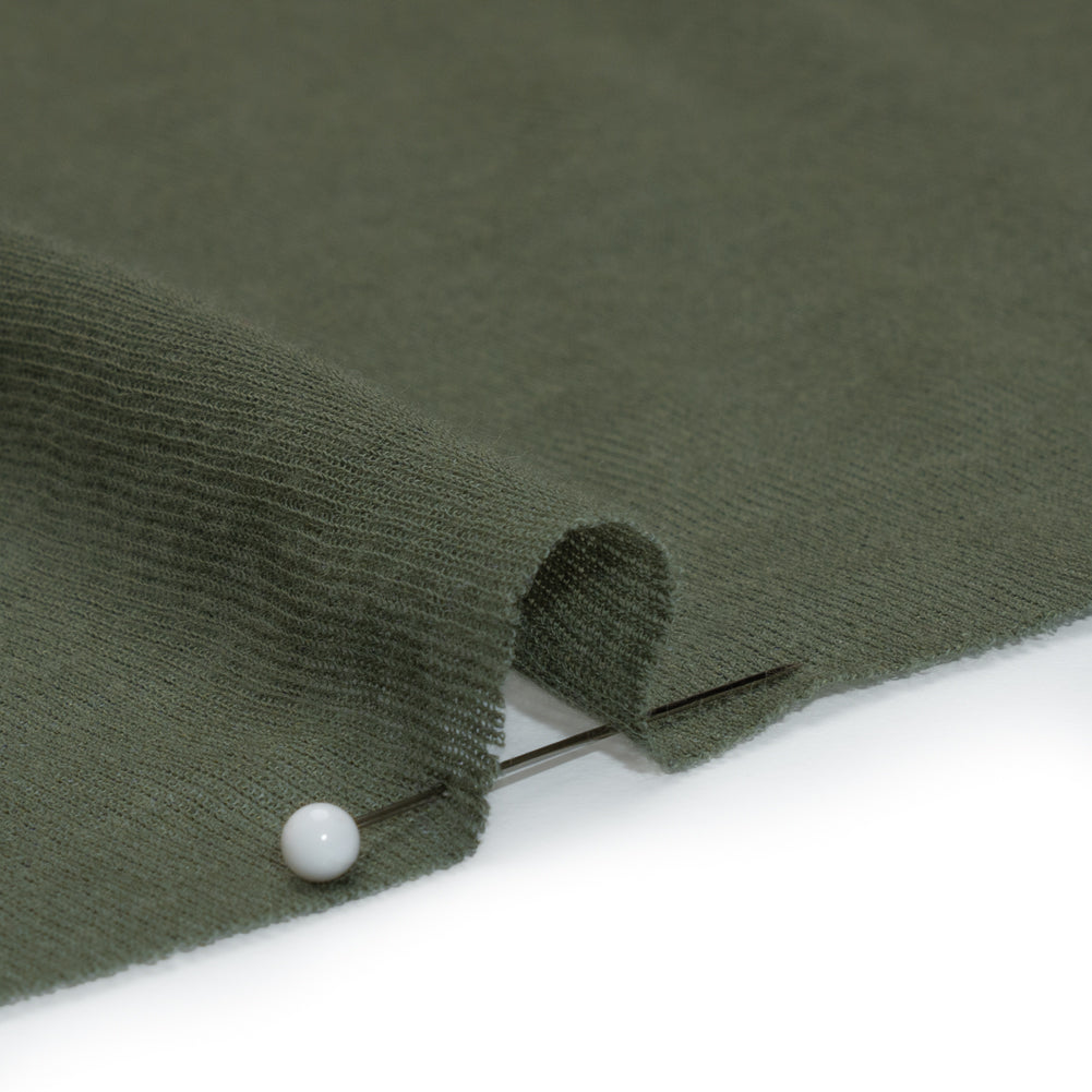 Lightweight Cotton Interlock Knit - Lichen Green - Designer Deadstock