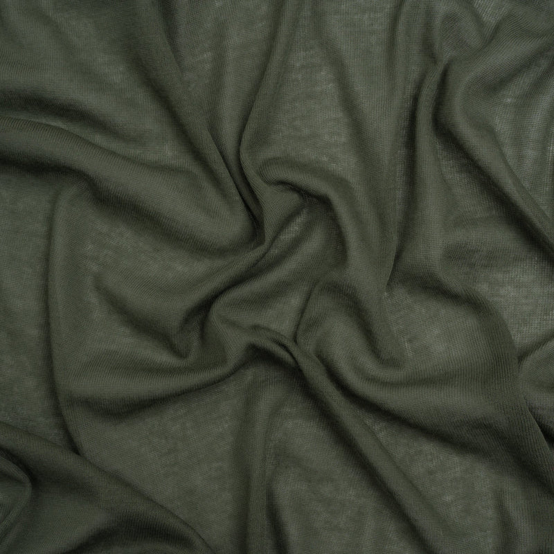 Lightweight Cotton Interlock Knit - Lichen Green - Designer Deadstock