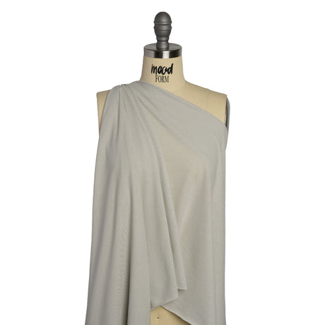 Rayon and Cotton Creped Jersey - Light Gray - Designer Deadstock