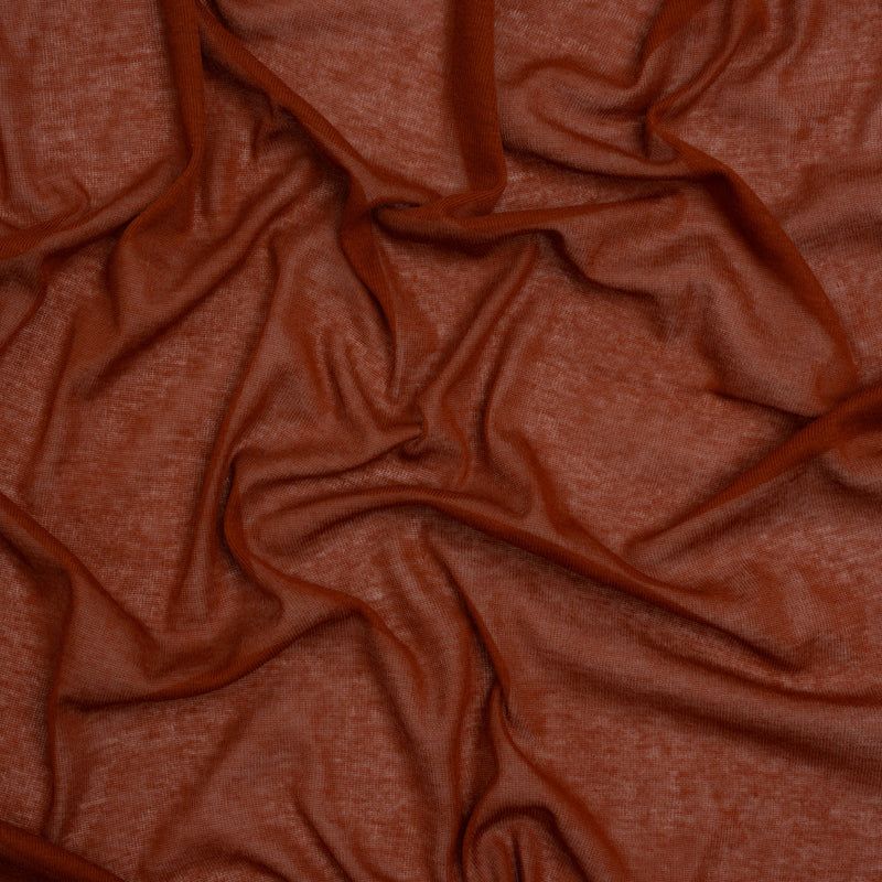 Lightweight Rayon Interlock Knit - Dark Orange - Designer Deadstock