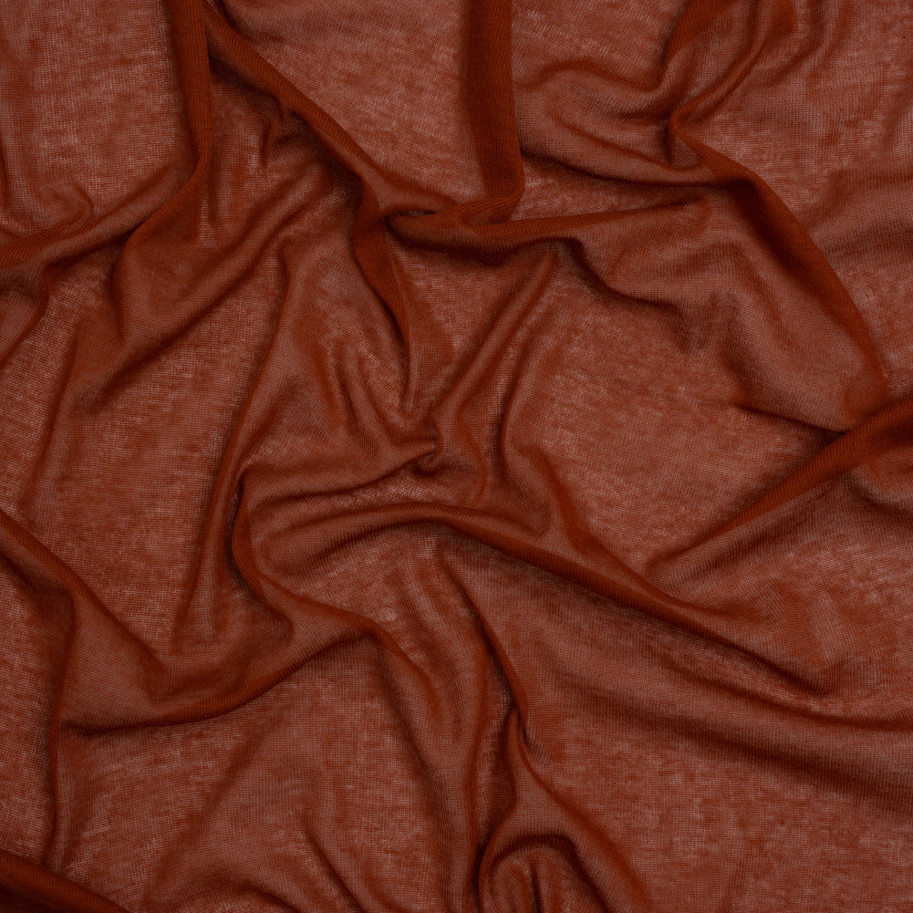 Lightweight Rayon Interlock Knit - Dark Orange - Designer Deadstock