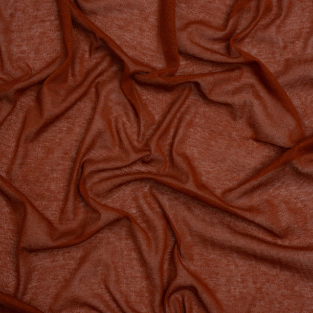 Lightweight Rayon Interlock Knit - Dark Orange - Designer Deadstock