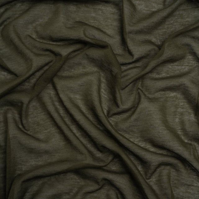 Featherweight Rayon Jersey - Army Green - Designer Deadstock