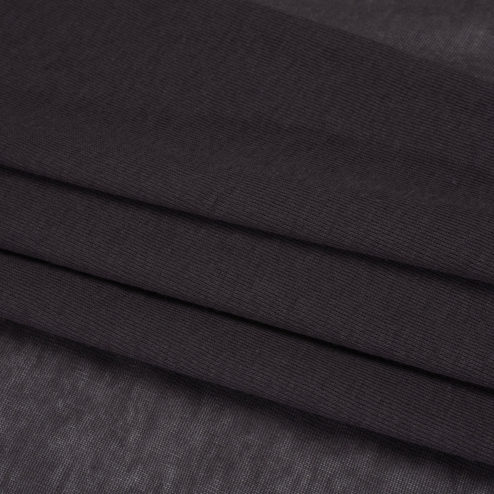 Featherweight Cotton Interlock Knit - Dark Purple - Designer Deadstock