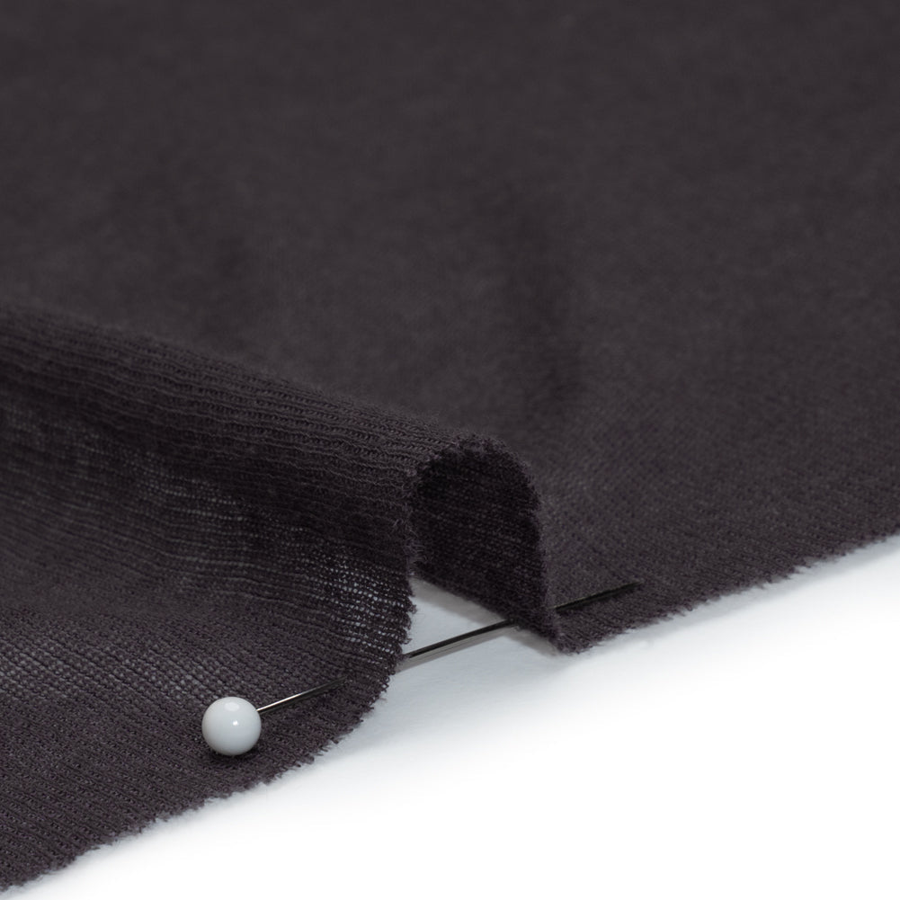 Featherweight Cotton Interlock Knit - Dark Purple - Designer Deadstock