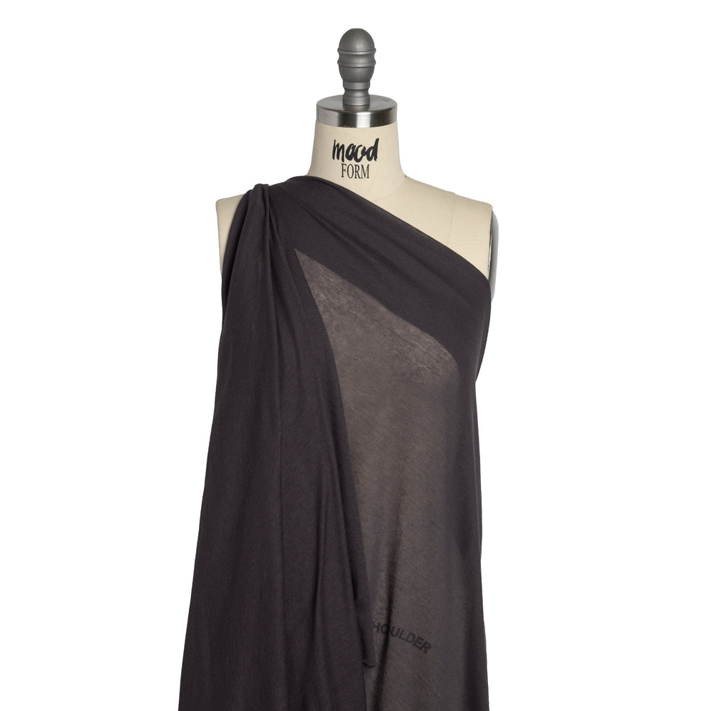 Featherweight Cotton Interlock Knit - Dark Purple - Designer Deadstock