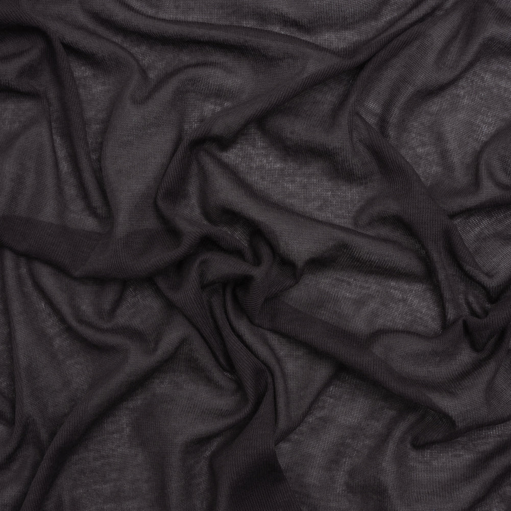 Featherweight Cotton Interlock Knit - Dark Purple - Designer Deadstock