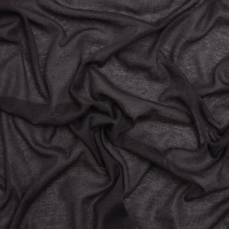 Featherweight Cotton Interlock Knit - Dark Purple - Designer Deadstock
