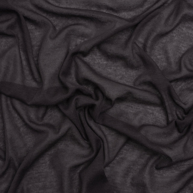 Featherweight Cotton Interlock Knit - Dark Purple - Designer Deadstock