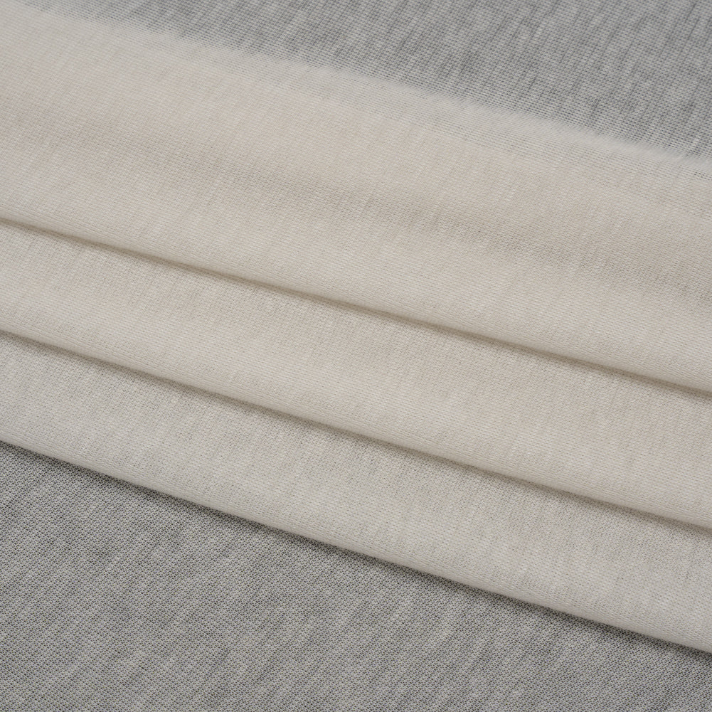 Lightweight Polyester Interlock Knit - Ivory - Designer Deadstock