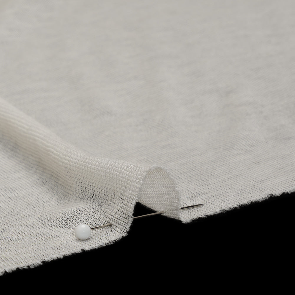 Lightweight Polyester Interlock Knit - Ivory - Designer Deadstock