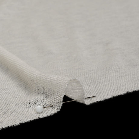 Lightweight Polyester Interlock Knit - Ivory - Designer Deadstock