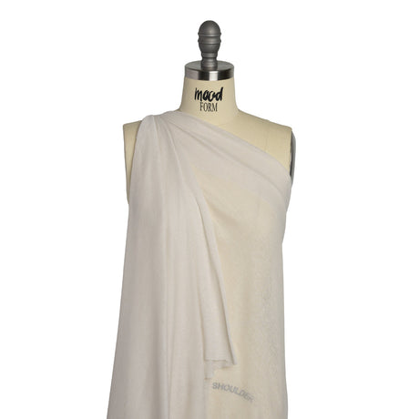 Lightweight Polyester Interlock Knit - Ivory - Designer Deadstock
