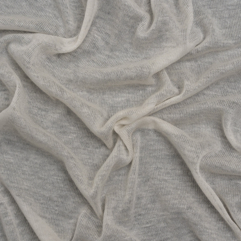 Lightweight Polyester Interlock Knit - Ivory - Designer Deadstock
