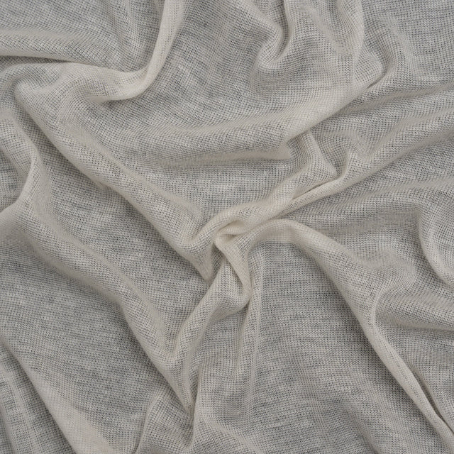 Lightweight Polyester Interlock Knit - Ivory - Designer Deadstock